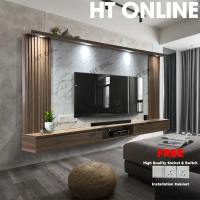 [HT ONLINE] 8ft Modern TV Cabinet / Fluted Panel Tv Cabinet / Wall Mounted Tv Cabinet / Hall Cabinet