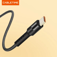 CABLETIME USB C Cable Type C Mobile Phone Cable Fast Charge Phone Cable for Samsung S9 Huawei P10 Nintendo Oneplus 5 Black C245