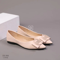 DELMORIS Violen Series DL988 Sepatu Flat Wanita Shoes Balet Kerja Antislip Ujung Lancip