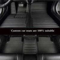 Striped Pu Leather Car Floor Mat for BMW M3 2 Doors 2007-2013 Year Interior Details Car Accessories Carpet