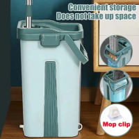 Auto Squeeze Mop with Bucket Set 360 Rotating Floor Wash Household Cleaning Flat Mops Wet or Dry Usage Home Cleaner Accessories