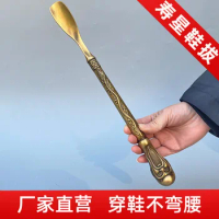 Household Copper Shoehorn the God of Longevity Shoehorn Home Ladle Shoes Lifter Shoehorn Shoehorn Wear Shoes without Bending dow