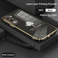 PROMO Case Maple VIVO Y21D / Y31 softcase Silikon Motif Daun BONUS Tali Strap VIVO Y21D HITAM