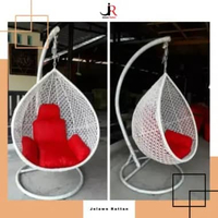 ZS - Ayunan Gantung Rotan Sintetis Tanpa Tiang Putih