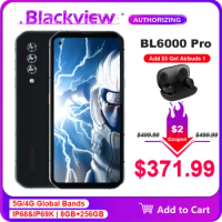 Blackview BL6000 Pro 8GB+256GB 5G Smartphone IP68 Waterproof 48MP Triple Camera 6.36'' Android 10.0 Global Bands 5G Mobile Phone