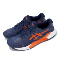 asics 亞瑟士 網球鞋 GEL-Challenger 14 Clay 男鞋 藍 橘 避震 耐磨 紅土 運動鞋 亞瑟士(1041A449401)