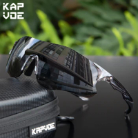 New Kapvoe Running Sunglasses Sports for Men Blue Photochromic Red Marathon Cycling Glasses Mountain Bicycle Goggles Eyewear
