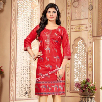 Kurti Rayon สำหรับผู้หญิง ทรงตรง ชุดลำลอง เหมาะสำหรับผู้หญิงและเด็กผู้หญิง