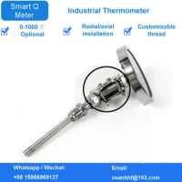 Stainless steel remote bimetallic thermometer with pt100 output 4-20ma local display thermometer customized thread
