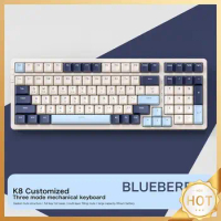 Wireless Mechanical Keyboard 100 Keys RGB Backlit Keyboard Silent Typing Bluetooth-Compatible Keyboard for ESports Gaming Office