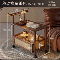 Ingrid โต๊ะกาแฟวินเทจขนาดเล็กแบบเคลื่อนที่ โต๊ะข้างโซฟา ตู้ข้างเตียงขนาดเล็กแบบย้อนยุคพร้อมล้อ ชั้นว