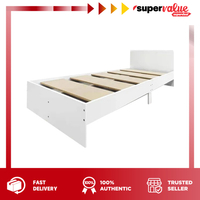 SuperValue Wooden Bed Frame Single Bed Frame with Headboard Furniture Bedroom Comfortable Bed Base S