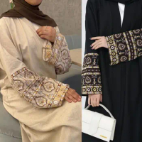 Embroidery Open Abaya Dubai Turkey Cardigan Hijab Dresses for Women Islmaic Clothing Ramadan Eid Muslimah Modest Long Dress