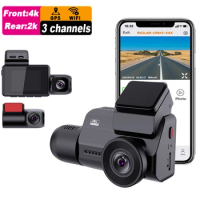 M800 New 4k Dashcam Car Dvr 4k Dash Cam 3 Lens with App WIFI GPS Hd 4k Dash Cam Front and Rear Inside 3 Channel Dash Cam