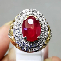 Batu Cincin Merah Delima Ruby Asli