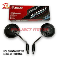 Spion Motor Universal Honda Model Scoopy Hitam Bulat Cembung Variasi Kualitas Premium Fuboru Origina