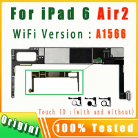100% Original A1566 Wifi Version Clean iCloud With Full Chips Mainboard For IPad 6 Air2 Logic Board 16GB 32GB 64GB 128GB