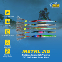JEMMY Metal Jig New Design 3D Printing GID 60G Hook Super Kuat MJ103