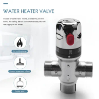 Solid Copper 3-Way Thermostatic Mixing Valve 3/4 Inch Solar Water Heater Valve Regulating Temperature Control Valve