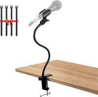 Universal Microphone Holder with 13.78" Gooseneck Arm for Flexible Mic Holder Microphone Boom Arm wi