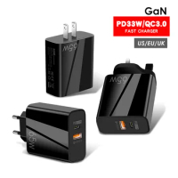 EU/US/UK Plug Charger 65W PD USB Type C Charger Mobile Phone Quick Wall Fast Charge For Mobile iPhone Xiaomi Samsung Huawei