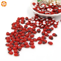 Mini 1Pack=100PCS/Lot Red Wooden Ladybug Sponge Self-adhesive Stickers Cute Baby Fridge Magnets For Scrapbooking Home Decoration