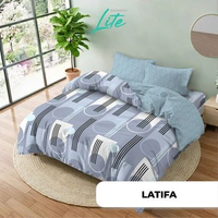 Kintakun LITE BED COVER SET SPREI FLAT QUEEN Size UK. 160X200 Tinggi 30cm Latifa
