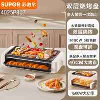 蘇泊爾電燒烤爐 烤肉盤電烤盤機鐵板燒不粘分體可拆洗