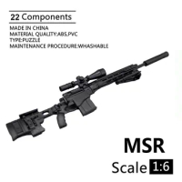 1/6 Remington MSR Sniper Rifle Plastic Soldiers Weapons Accessories Black Gun Model for 12" Action Figure Toy