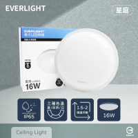 【Everlight 億光】2入組 LED 星庭 16W 白光 黃光 自然光 全電壓 戶外 室內 吸頂燈