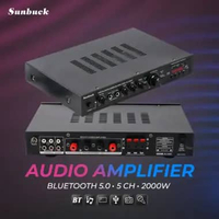 Sunbuck Audio Bluetooth 5.0 Amplifier 5 CH Remote 2000W - AV-298BT