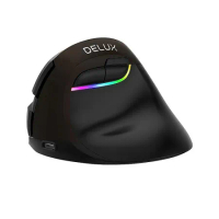 DeLUX M618mini 雙模垂直靜音光學滑鼠 (左手版)