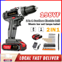 198VF Mesin Bor Bor Baterai Bor Listrik Bor Obeng Listrik Tanpa kabel Mesin Cordless Screwdriver Mur