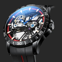 AILANG 2024 New Men Automatic Mechanical Watch Fashion Hollow Dial Design Luminous Waterproof Silicone Strap Relogio Masculino