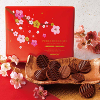 日本北海道ROYCE限量版喜氣梅花新年過年禮盒綜合波浪巧克力片兩種類４０枚入禮盒組-最後一盒附品牌提袋