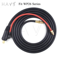3.8M/6M WP26 TIG Welding Torch Gas-Electric Integrated Rubber Hose Cable w/5/8 UNF 35-50 Euro Connector 250A Air Cooled Series