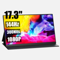 17.3 Inch 144Hz IPS Ultra Slim Portable Monitor 1080P HDMI Type-C Display For Computer Laptop Xbox Ps4 Switch Gaming Screen