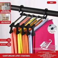 Gantungan Baju Lipat Multifungsi 360°/ Hanger Besi Lapis Plastik/ Gantungan Jemuran dengan Jepitan G