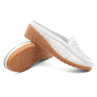 Breathable Perforated Mule Slippers for Women - Non-Slip Comfortable Casual Moccasin Shoes