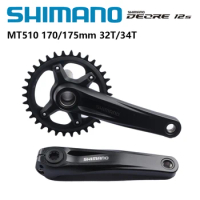 Shimano Deore MT510 Crankset 12 Speed 2-Piece Crankset For 135 mm 142 mm and 148 mm O.L.D. Frames MTB Mountain Bike Bicycle