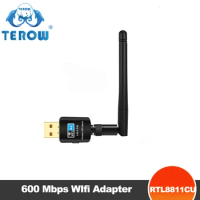 TEROW USB Wifi Adapter 600Mbps 2.4GHz+5.8GHz Wifi Receiver 1300Mbps Network Card USB2.0 wi-fi High Speed Antenna Wifi Adapter