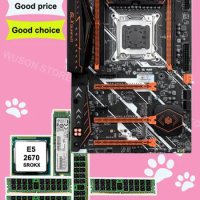 Buy best motherboard with M.2 128G NVME SSD HUANANZHI X79 motherboard bundle CPU Xeon E5 2670 C2 2.6GHz RAM 4*8G DDR3 1600 RECC