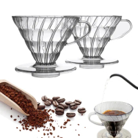 Pour Over Coffee Dripper Transparent Resin Reusable Coffee Filter Cup Hand Brew Coffee Maker Cone Immersion Serve 2 or 4 Cups