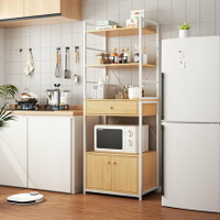 廚房多功能置物架落地多層家用儲物柜置物柜鍋具微波爐烤箱收納架