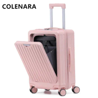 COLENARA Luggage Travel Bag 20"22"24"26 Inch Multifunctional Trolley Case Laptop Boarding Case PC Front Opening Rolling Luggage