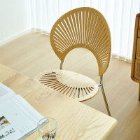 免運 北歐實木餐椅貝殼椅家用簡約現代輕奢復古網紅靠背餐桌椅子 特惠/快速出貨