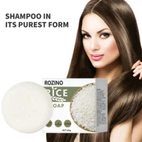 Rice Shampoo Soap Bar Dry Hair Conditioning Soap Organic Rice Nourishing Hair Anti-loss Soap Water Protein Soap Bar K8t2