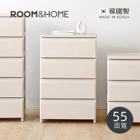 【韓國ROOM&amp;HOME】韓國製55面寬四層抽屜收納櫃-木質天板-DIY-多色可選(抽屜櫃/收納櫃/儲物櫃)