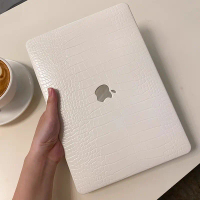 ซองหนังลายจระเข้ สีขาว สำหรับ Macbook Air13 M4 A3240 Air15 M4 A3241 Pro14 M4 M3 M2 M1 A3112 A2918 A2