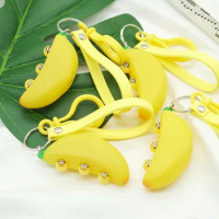 banana squishy keychain Toys Squishy Squeeze Stress Reliever Toy Keychain Cute Stress Adult Toy Kids Xmas Gift Pendant
